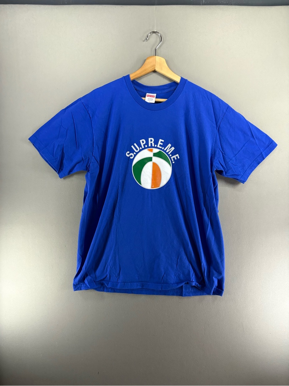 Supreme Men T-shirt Supreme League Tee Size Large Blue Made USA